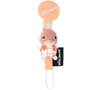 Kalanka-Les Déglingos Attache Tétine (Pomelos L'autruche) - Jouet Bébé - Accroche Sucette - Ultra Doux - Peluche - Ludique - Fille - Convient Dès La Naissance - Rose 36629