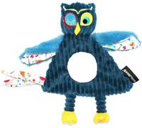 KALANKA-LES DEGLINGOS - DOUDOU Baby Astros le Hibou - Velours côtelé ultra doux - Idée cadeau - Dès la naissance - 28 cm - Bleu, Bébé