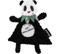 KALANKA-LES DEGLINGOS - DOUDOU Baby Rototos le panda - Velours côtelé ultra doux - Idée cadeau - Dès la naissance - 28 cm - Noir&Blanc