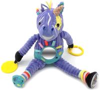 KALANKA-LES DEGLINGOS - Peluche d'activité Nomade Kiprorkos le zèbre - Violet - Jouet d'éveil pour bébé - Idée cadeau - Dès la naissance - 36 cm