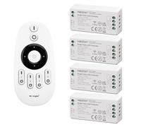 Kalanka-Lighteu®, Kit De Télécommande Milight Miboxer: Pack De 4x Contrôleurs De Variateur De Couleur Unique Avec 1 X Télécommande Sans Fil Rf 4 Zones 4x Fut036s + Fut007