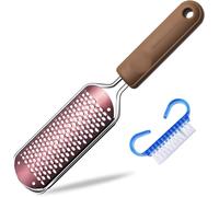 KALANKA-Lime à pieds, Fichiers de pied, Râpe à pied professionnelle - Callus Remover pour pédicure Acier inoxydable premium Laveur de pieds double face pour enlever la peau morte (Or rose)