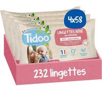 Kalanka-- Lingette Bébé À L'extrait De Calendula Bio Et Aloe Vera - Lingettes Nettoyantes Sans Alcool Made In France - Soin Bébé Peaux Normales & Fragiles - 4x58 Lingettes Nettoyantes Au Calendula