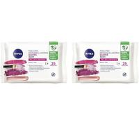 Kalanka-Lingettes Démaquillantes Douces (1 X 25 Unités), Lingettes Démaquillantes Pour Peau Sèche Et Sensible, Lingettes Humides Pour Le Visage, Les Yeux, Les Lèvres Et Le Cou (Lot De 2)