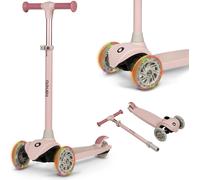 Kalanka-Lionelo Jessy Trottinette D'équilibre Pour Enfants De 3 Ans À 50 Kg, Trottinette Trois Roues Légère Avec Réglage En Hauteur, Roues Led, Plateforme Antidérapante, Hauteur Scooter (Pink)