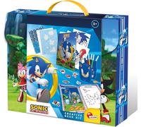 KALANKA-Lisciani - SONIC Creative Desk Kit - Kit Créatif Portable pour Enfants Dès 3 Ans - Dessin & Coloriage - Porte-stylo à Construire - Autocollants - Activités Artistiques Nomades - Motricité & C