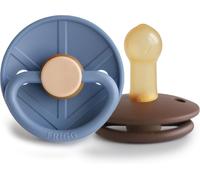 Kalanka-Little Viking Sucette En Latex Lot De 2 Sucettes Sucette En Caoutchouc Fabriqué Au Danemark Sans Bpa Tétine Cerise Symétrique (Ocean View/Cocoa, Taille 2 (6-18 Mois))