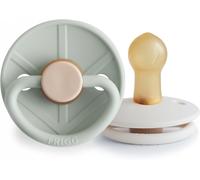 Kalanka-Little Viking Sucette En Latex Lot De 2 Sucettes Sucette En Caoutchouc Fabriqué Au Danemark Sans Bpa Tétine Cerise Symétrique (Sage/Cream, Taille 1 (0-6 Mois))