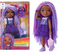 KALANKA-Littles - Indigo Bailey - Petite Poupée Mannequin Articulée - Poupée Violette de 14 cm avec Sac à Main et Renard Magique - Convient aux Enfants et aux Collectionneurs