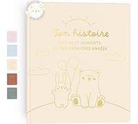 Kalanka-- Livre De Naissance Bébé Pour Coller Des Photos Et Écrire Avec Plus De 50 Pages Et Autocollants, Album Photo Bebe De Première Année Jusqu'à Ses 5, Idéal Comme Cadeau Naissance Fille Et Garço