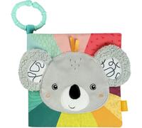KALANKA-Livre en tissu koala - Livre tactile en tissu avec pouêt-pouêt, hochet et papier bruissant - Livre avec anneau de fixation - Livre en tissu pour bébés et jeunes enfants à partir de 3+ mois