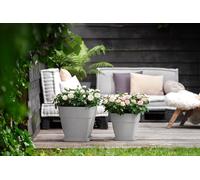 Kalanka-Loft Urban Soucoupe Carrée 28 - Soucoupe Pour Extérieur - Ø 27.5 X H 3.8 Cm - Gris/Living Ciment