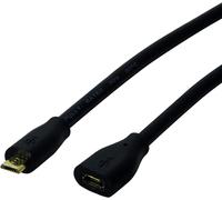 KALANKA-LogiLink CU0125 USB Cable 5 m Micro-USB B Male Female Black - 2.0, 480 Mbit/s