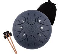 KALANKA-Lomuty 6 Pouces 15 cm Tambour de Langue en Acier, 8 Notes C Majeur, Instrument de Percussion, Tambour à Main avec Sac, Livre de Musique, Maillets et Médiators(Bleu foncé)