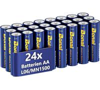 KALANKA-Longlife Lot de 24 piles alcalines AA 1,5 V LR06 puissantes, idéales pour réveil, thermomètre, lampes décoratives et autres appareils à forte consommation d'énergie