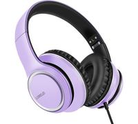 KALANKA-Lorelei X8 Casque Filaire mic 1,45 m Nylon Anti-n?uds 3,5 mm, léger Pliable Portable Smartphone Tablette Ordinateur MP3/4 (Violet foncé)