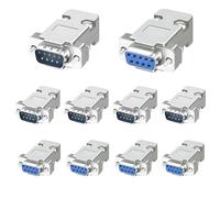 KALANKA-Lot de 10 connecteurs à souder DB9 (5 mâles + 5 femelles) RS232 D-SUB 9 broches avec kit de couvercles en plastique