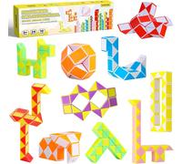 KALANKA-Lot de 10 cubes magiques en forme de serpent - 24 blocs de dés de vitesse de serpent - Pour sacs de fête, jouets de puzzle serpent, cadeaux de fête pour enfants (couleur aléatoire)