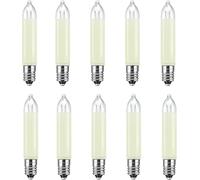 KALANKA-Lot de 10 E10 14V 3W Ampoule de Bougie, Blanc Chaud 2700K, 30LM, E10 Petite Base à Vis, Ampoule pour Chandelier Ampoule Remplacer, pour Lampe à Cordes, Chandelier, Arche Lumineuse, Arbre de N