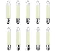 KALANKA-Lot de 10 E10 16V 3W Ampoule de Bougie, Blanc Chaud 2700K, 30LM, E10 Petite Base à Vis, Ampoule pour Chandelier Ampoule Remplacer, pour Lampe à Cordes, Chandelier, Arche Lumineuse, Arbre de N