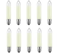 KALANKA-Lot de 10 E10 34V 3W Ampoule de Bougie, Blanc Chaud 2700K, 30LM, E10 Petite Base à Vis, Ampoule pour Chandelier Ampoule Remplacer, pour Lampe à Cordes, Chandelier, Arche Lumineuse, Arbre de N