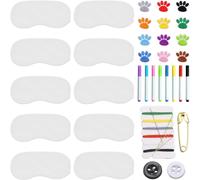 Kalanka-Lot De 10 Masques Pour Les Yeux De Sommeil, 8 Crayons De Couleur, 12 Autocollants En Tissu Brodés, 1 Kit De Couture, Masques Pour Les Yeux Pour Les Jeux, Masques Pour Les Yeux À Faire Soi-Mêm