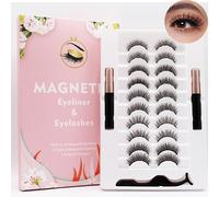 Kalanka-Lot De 10 Paires De Faux Cils Magnétiques, Doux Et Naturels, 10 Styles, Faux Yeux De Chat, Versions Longues Et Courtes, Duveteux, Longs Et Tridimensionnels