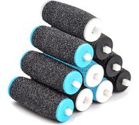 KALANKA-Lot de 10 Rouleaux de Remplacement, 3 Types de Rugosité, Pierre Ponce Recharge Rapeuse Electrique Compatible avec Scholl Velvet Smooth, pour Pedicure Pied Electrique, Rape Pieds
