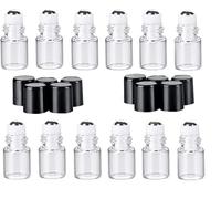 Kalanka-Lot De 12 2ml Mini Flacons Roll-On En Verre Transparent Rechargeables Vides Pour Huile Essentielle Parfum Gloss À Lèvres Échantillon De Produits Cosmétiques Avec Bouchon Noir