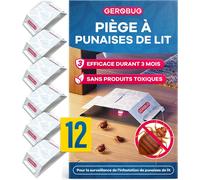 KALANKA-Lot de 12 pièges à punaises de lit - Piège adhésif efficace avec puissant attractif pour la détection précoce des punaises de lit - Surveillance sans produits chimiques et prêts à l'emploi