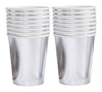 Kalanka-Lot De 16 Gobelets De Fête En Papier Argenté De 250 Ml - Gobelets Jetables Pour Mariage, Bricolage, Fournitures De Fête, Thé, Restauration