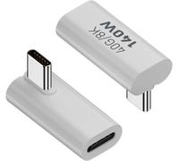 KALANKA-Lot de 2 adaptateurs de données USB 4.0 C à angle de 90° 140 W 40 Gbit/s Type C mâle vers femelle Connecteur de charge à angle droit PD140W/8K @ 60 Hz, coque en aluminium, pour Thunderbolt 3