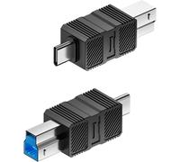 KALANKA-Lot de 2 adaptateurs d'imprimante USB 3.0 B vers C 5 Gbit/s USB 3.0 type B mâle vers connecteur de données type C mâle vers convertisseur USB-C non pris en charge USB-B 2.0, pour scanner de