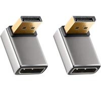 KALANKA-Lot de 2 adaptateurs DisplayPort - 8K @ 60 Hz UHD HDR DisplayPort - Coudé à 90 ° à 270 degrés (mâle vers femelle) - Connecteur d'extension DP - Boîtier en aluminium - Convertisseur pour