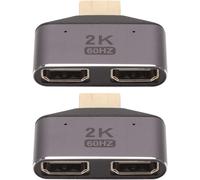 KALANKA-Lot de 2 Adaptateurs HDMI Mâle vers Femelle, 2K 60 Hz 1 Entrée 2 Sorties Mâle vers Double Femelle Répartiteur Vidéo avec Voyant Lumineux, Extension HDMI pour TV, Ordinateurs