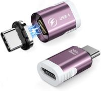 KALANKA-Lot de 2 adaptateurs magnétiques USB C droits, 24 broches 240 W, USB4 40 Gbit/s, 8K 60 Hz, vidéo pour Thunderbolt 3/4, MacBook Pro/Air, iPhone 16/15, Steam Deck, PS5, PSVR2 Rose