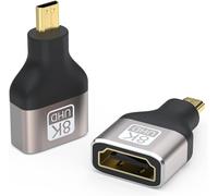 KALANKA-Lot de 2 adaptateurs Micro HDMI mâle vers HDMI femelle standard 2.1 version adaptateur pour appareil photo, ordinateur portable, UltraHD, 3D, support convertisseur 8K @ 60Hz, 4K @ 144Hz