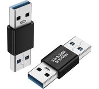 KALANKA-Lot de 2 adaptateurs USB 3.0 mâle vers mâle - Angle de 180 ° - 5 Gbps - USB 3.0 - USB 3.1 Gen1 - Chargement de données - Connecteur inversé 5 V/3 A - Coque en aluminium - Pour extension USB