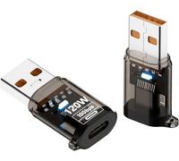 KALANKA-Lot de 2 adaptateurs USB 3.2 vers USB C 10 Gbit/s, USB mâle vers USB de type C femelle, OTG PD 120 W, charge rapide avec écran LED intelligent pour iPhone, MacBook, ordinateur portable