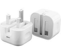 KALANKA-Lot de 2 adaptateurs USB C 20 W PD pour iPhone 15/15 Plus/15 Pro Max/14/13/12/11/SE/iPad Pro/Air/Mini, Apple Watch/AirPods Pro Design compact pliable (cable non inclus)