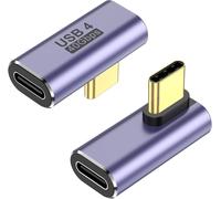 KALANKA-Lot de 2 adaptateurs USB C 40 Gbit/s - Adaptateur USB C mâle vers femelle à angle droit USB 4.0 de type C - Connecteur de transfert de données compatible avec Samsung, MacBook et autres appar