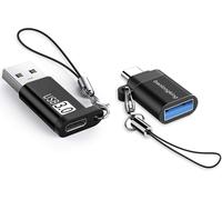 KALANKA-Lot de 2 adaptateurs USB C vers USB et USB-C mâle vers USB 3.0 femelle, convertisseur de chargeur USB de type C compatible avec smartphone/ordinateur portable/voiture/banque