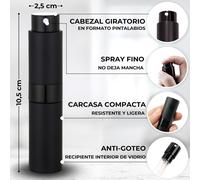 Kalanka-Lot De 2 Atomiseurs De Parfum Rechargeables De 8 Ml Avec Entonnoir, Bec Et Goutteur. Flacon Distributeur De Parfum Pour Voyage, Sac Ou Usage Quotidien. Mini Flacon Pulvérisateur Fin (Femme/Ho