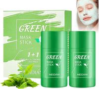 Kalanka-Lot De 2 Bâtons De Masque Vert - Nettoyage En Profondeur, Raffermissement Des Pores, Dissolvant De Points Noirs, Contrôle De L'huile Hydratante - Masque D'argile Solide - Soin De La Peau - Pu