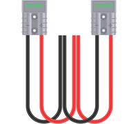 Kalanka-Lot De 2 Batterie Connecteur Avec Fil De 50cm 10 Awg, Connectique Batterie Prise Connexion Rapide, Pour Treuil De Récupération De Voiture, Van, Moto Ou Remorque 12-36v Cc, 50a/600v, Gris