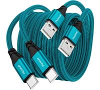 KALANKA-Lot de 2 câbles de charge USB C de type C - Charge rapide 3 A - En nylon tressé pour Google Pixel, Sony Xperia, Switch, Huawei P30 P20 P40, Galaxy S21 S20 S10 S9 S8 A12 A20e A21s A40 A51