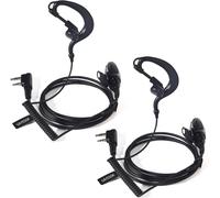 KALANKA-Lot de 2 casques de sécurité 2 broches, de type G, avec microphone PTT et bouchons d'oreilles, compatibles avec Baofeng UV5R 888s UV-82 Kenwood RT24 RT27 eSynic QuanSheng Talkie Walkie