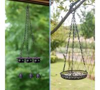 KALANKA-Lot de 2 chaînes de suspension en métal de 3 l avec crochet et clip pour pots de fleurs, cage à oiseaux, jardinières, lanternes, tableau de bord et ornements