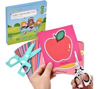 Kalanka-Lot De 2 Ciseaux De Découpe De Papier Pour Enfants (1 X Pvc + 1 Lame En Acier Inoxydable) + 48 Feuilles De Papier, Kit De Découpe De Papier Amusant, Jouet Éducatif