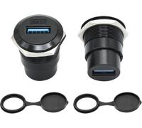 KALANKA-Lot de 2 connecteurs USB 3.0 femelle - USB A femelle vers femelle - Module passe-passe fixe avec capuchon anti-poussière - Adaptateur USB 3.0 haute vitesse pour extension de données
